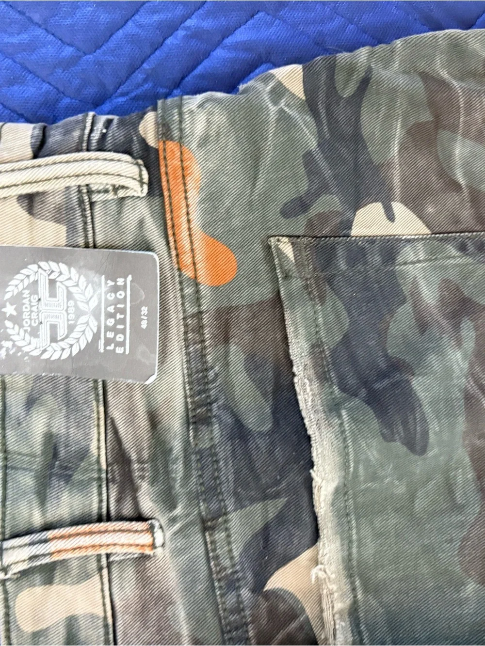 Jordan Craig Men's Patchwork Camo Cargo Pants in Green and Orange